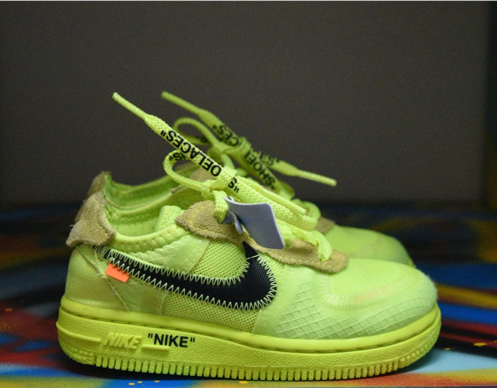 Nike Air Force 1 x Off-White "The 10" Volt Toddler Size 8C